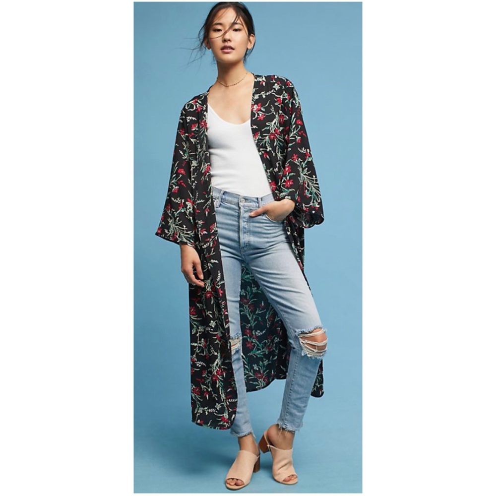 Anthropologie Floreat Floral Kimono